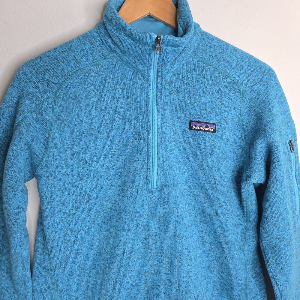 Patagonia Women's Better Sweater Medium 1/4 Zip Pullover Fleece Jacket Aqua Blue